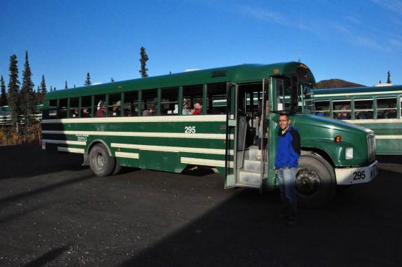 Nosso ônibus no Denali National Park, no Alaska